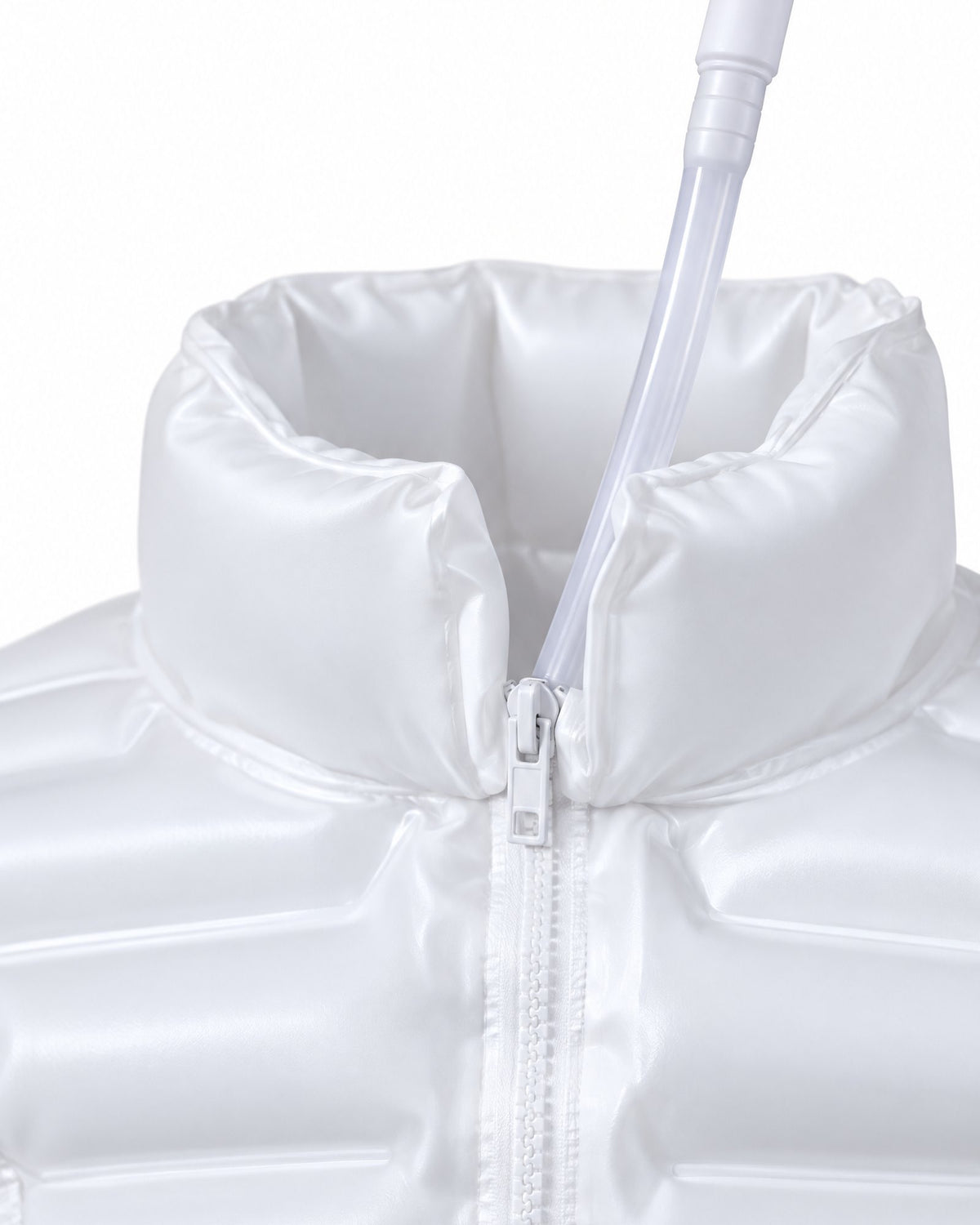 Close-up of the KegVest collar and drinking tube