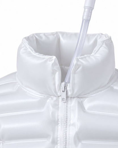 Close-up of the KegVest collar and drinking tube